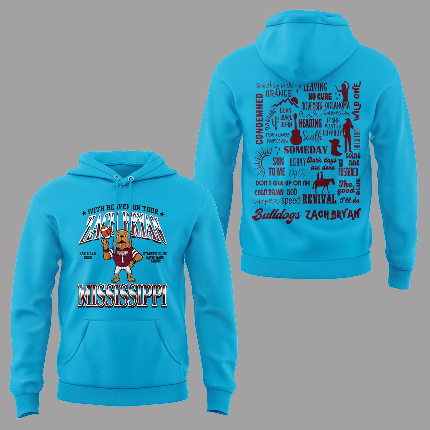 Limited Edition “With Heaven On Tour 2026” at Davis Wade Stadium Hoodie