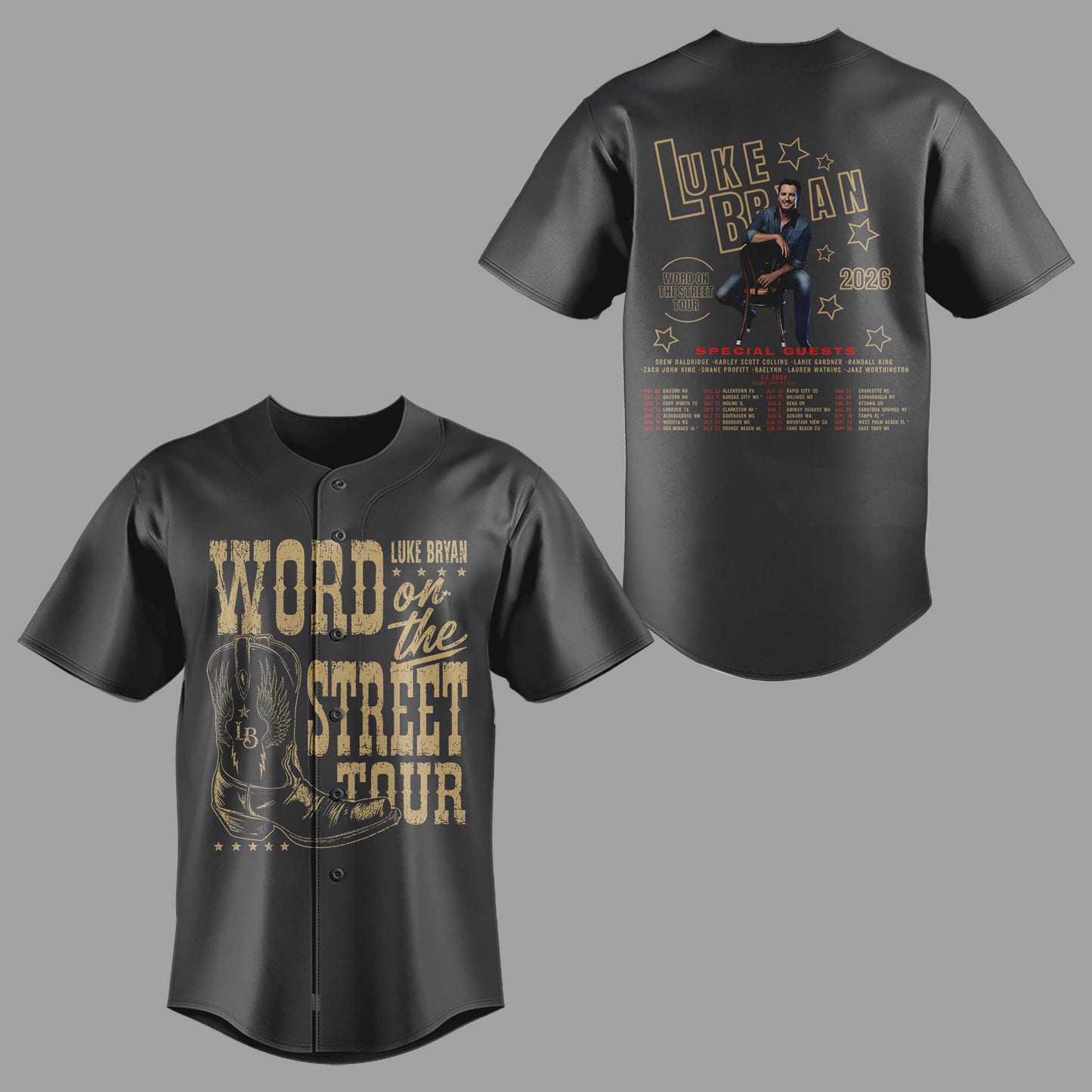 LB “Word On The Street Tour” 🎤🤠 Baseball Jersey