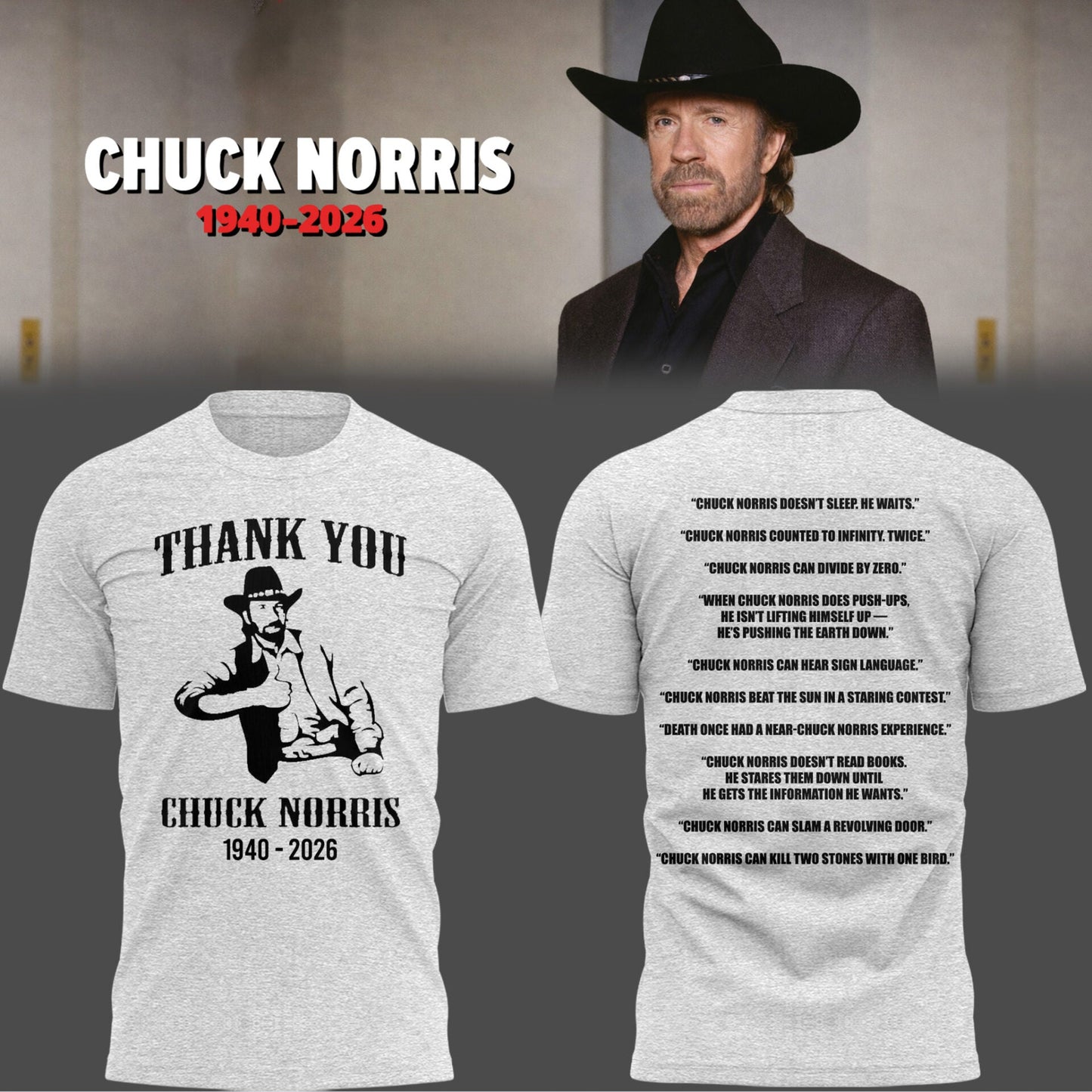 Limited Edition “Thank you for the Memories-C.Norris” Shirt