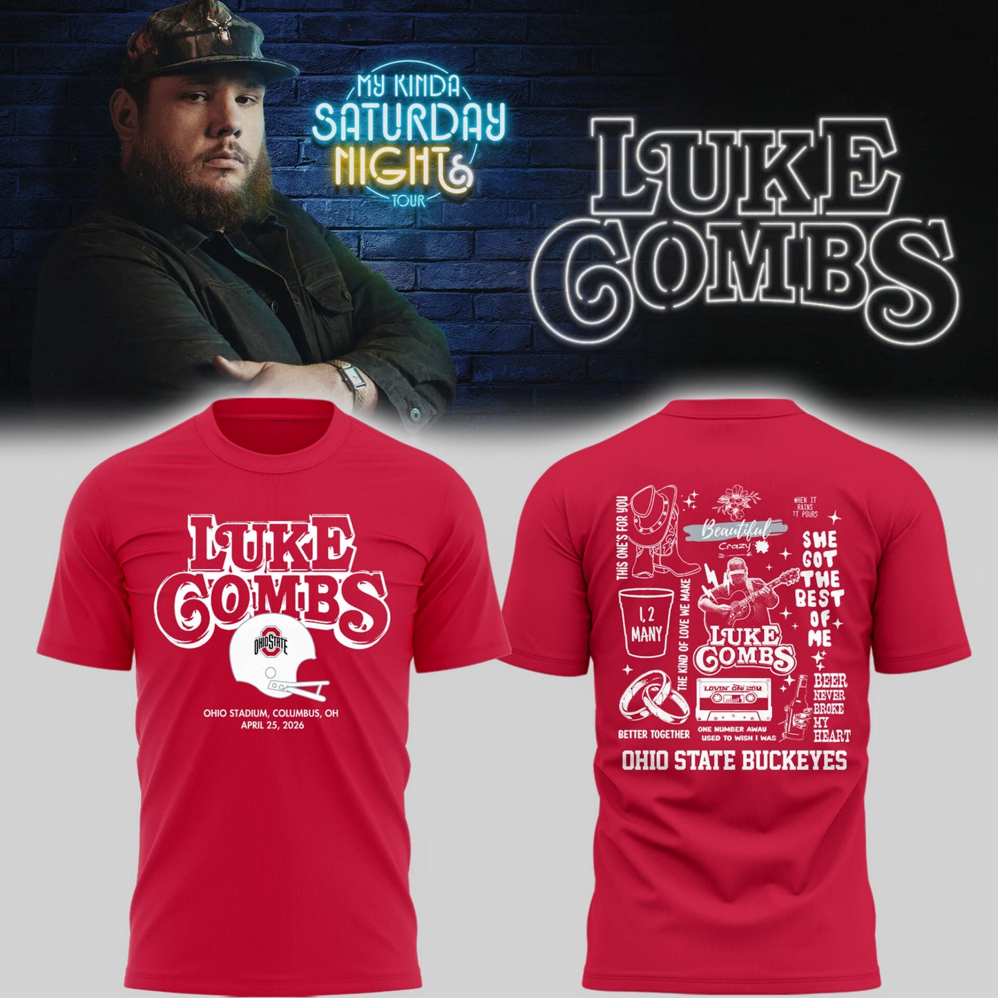L.K My Kinda Saturday Night Tour live in Ohio Stadium 4/25/26 TShirt-PU26041611