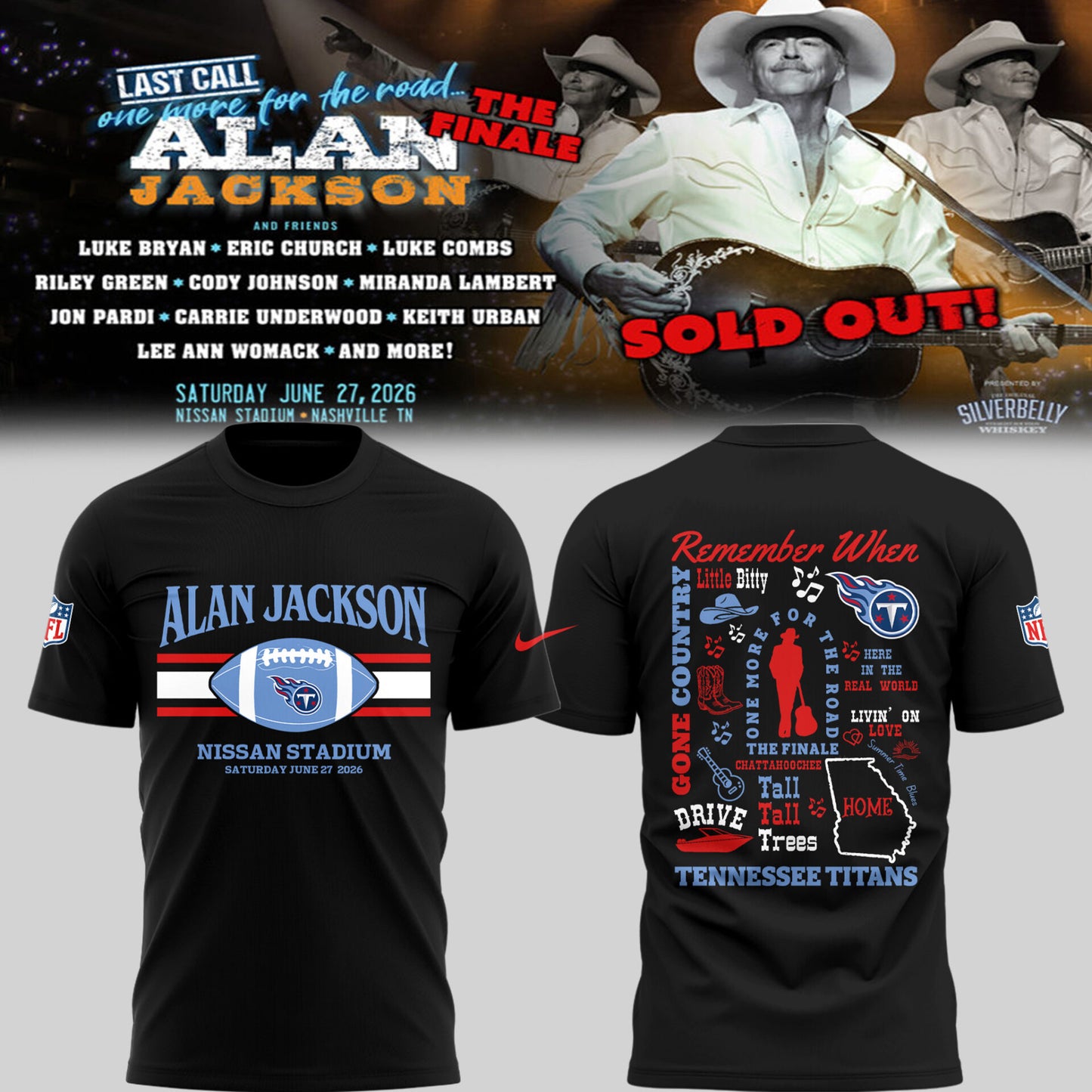 Alan Jackson x TN “Last Call One More for the Road – The Finale” TShirt