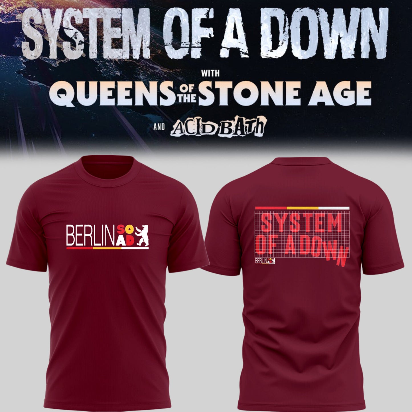 Limited Edition SOAD UK & Europe Stadium Tour 2026 T-Shirt