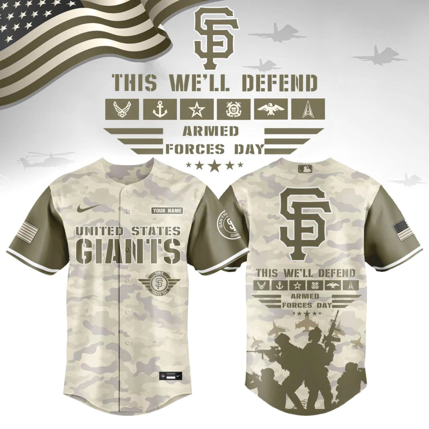 ALL TEAM Armed Forces Day Appreciation Night 2026 Edition Baseball Jersey