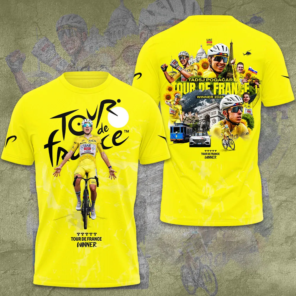 Limited Editon Tadej Pogacar 2026 5X Tour de France Winner Shirt