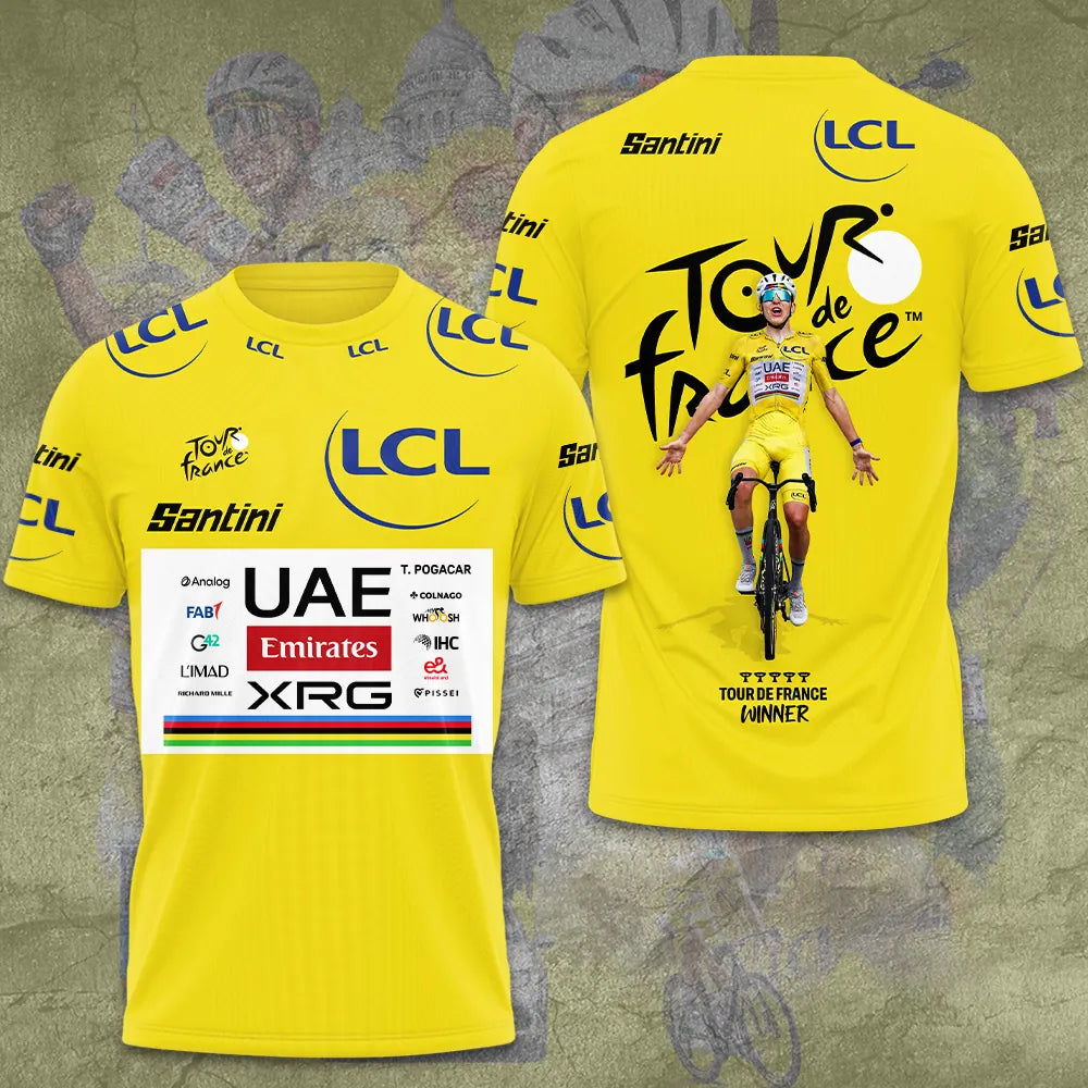 Limited Editon Tadej Pogacar 2026 5X Tour de France Winner Shirt