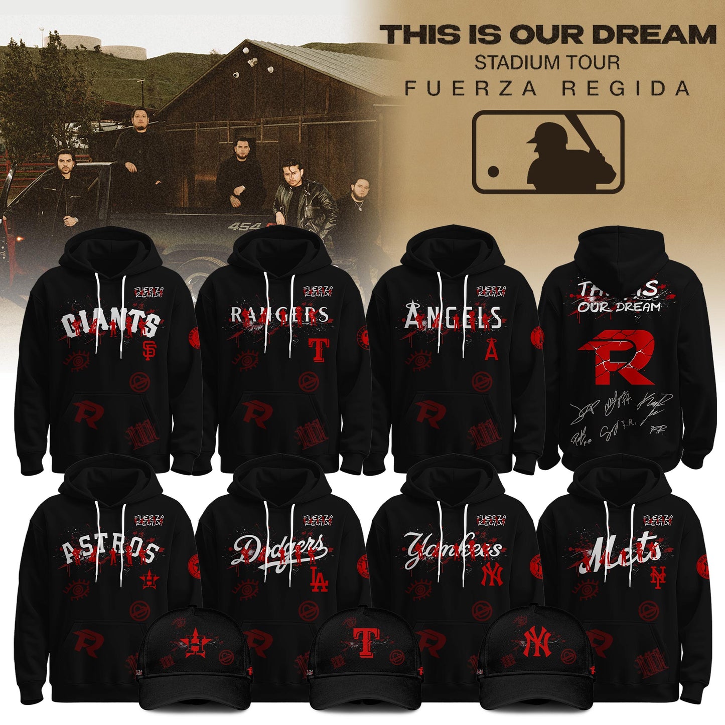 Baseball x Fuerza Regida This Is Our Dream Stadium Tour 2026 Hoodie Limited Edition