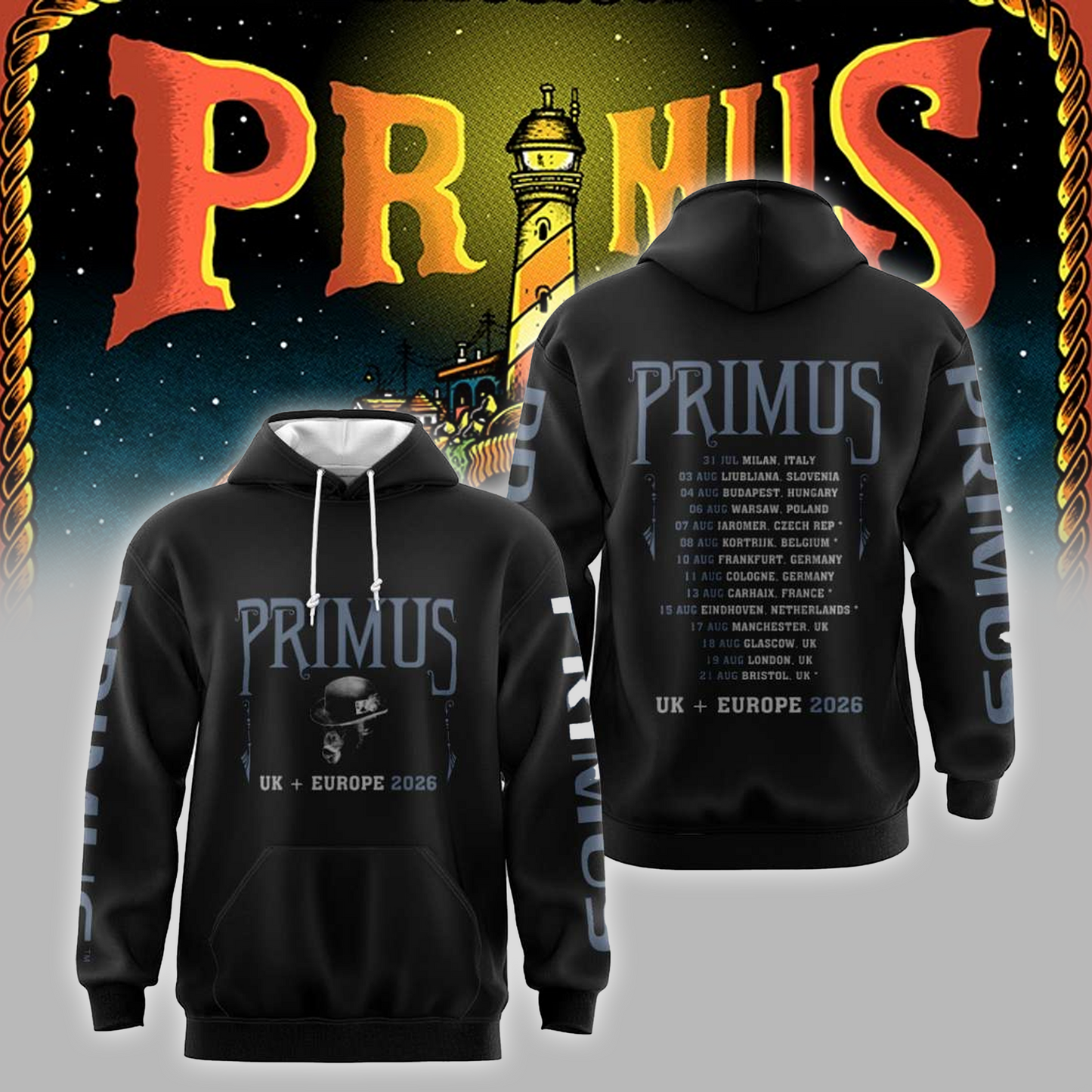 Limited Edition Primus Europe Tour 2026 Hoodie