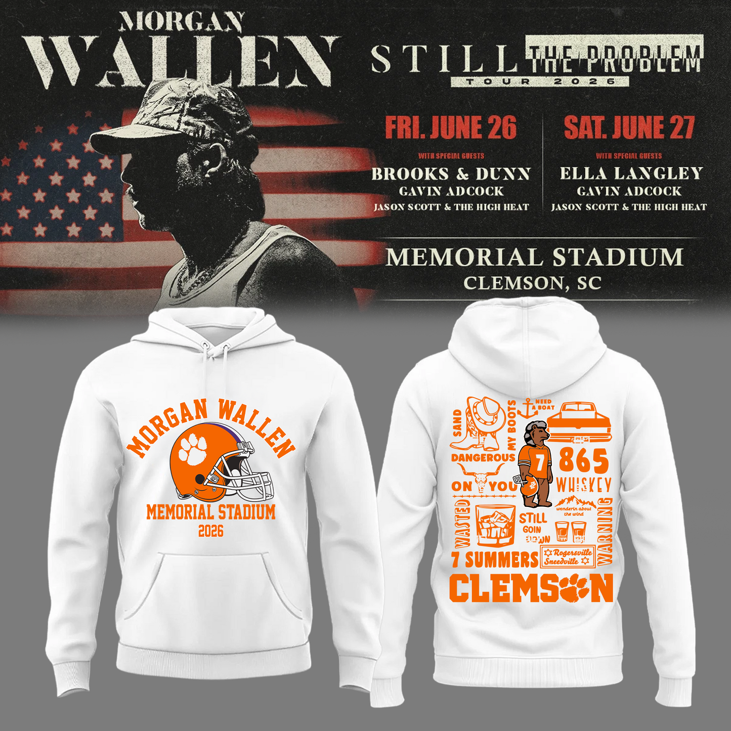 MW x The Clemson Takeover Hoodie Limited Tour Drop