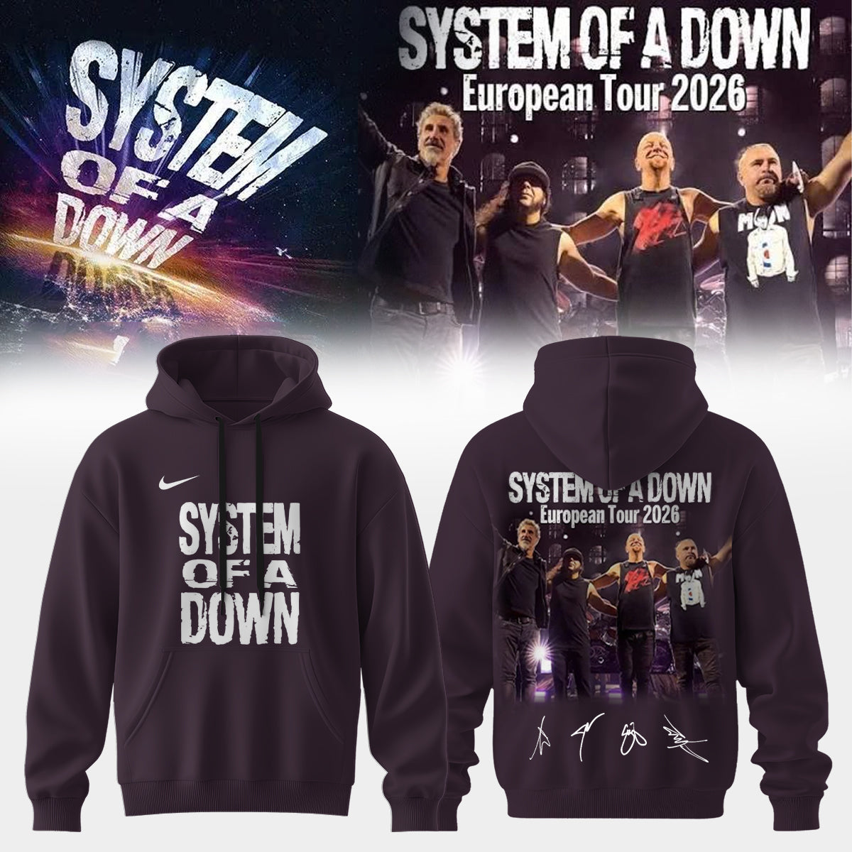 ,,.System Of A Down European Tour 2026 Limited Edition Signature – Hoodie