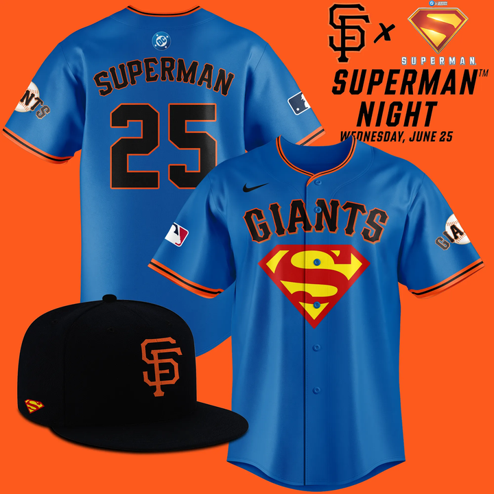 Limited Edition San Francisco Giants x Superman Night 2025 Blue Jersey