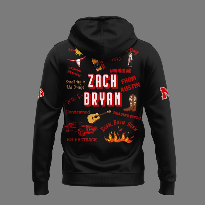 Zach Bryan x Nebraska Cornhuskers Football - With Heaven On Tour - 2026 Hoodie