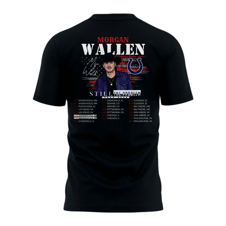 Indianapolis Colts x Morgan Wallen "Still The Problem Tour" 2026 Black T-Shirt