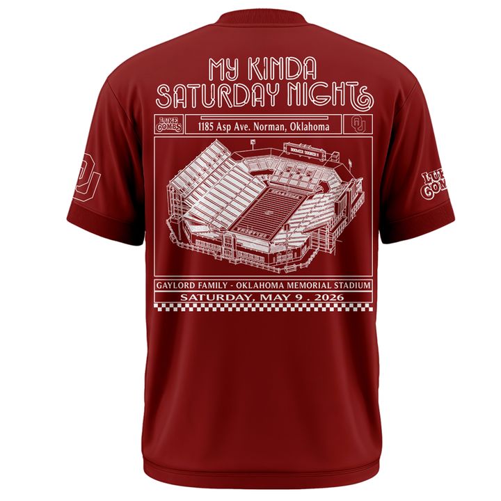 Exclusive Version Red Tshirt Luke Combs x Oklahoma Sooners