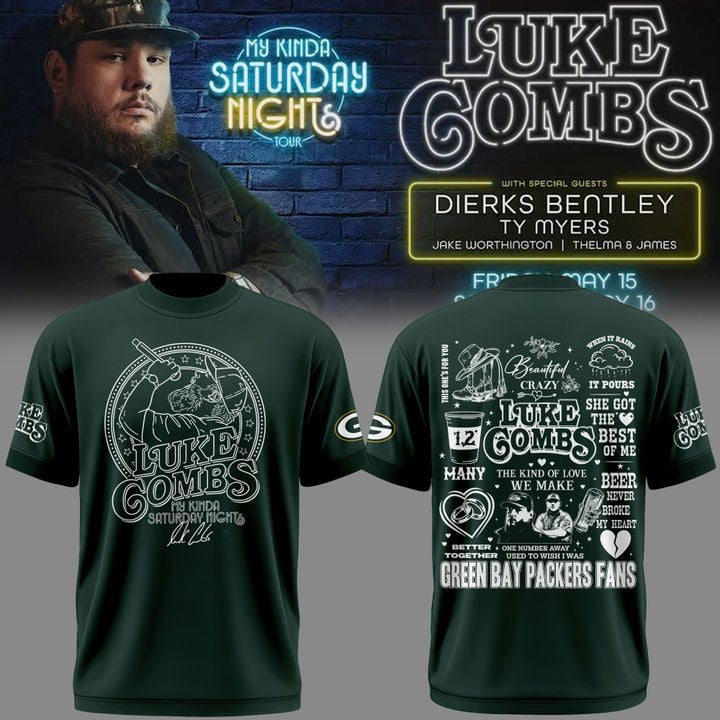 Luke Combs My Kinda Saturday Night Tour 2026 Lambeau Field Tshirt