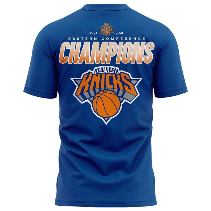 Men's New York Knicks Heather Charcoal 2026 NBA Eastern Conference Champions Roster T-Shirt