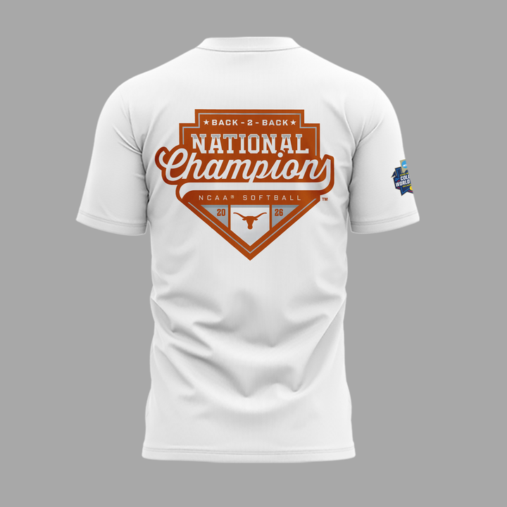 Exclusive T-Shirt White Texas Softball National Champions 2026
