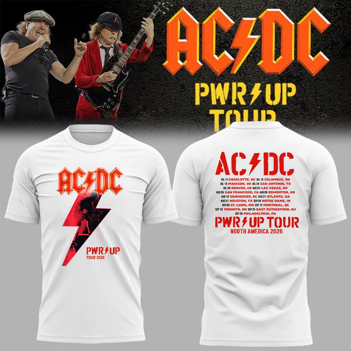 Perfect Tshirt 2026 AC/DC - North America Power Up Tour T-Shirt