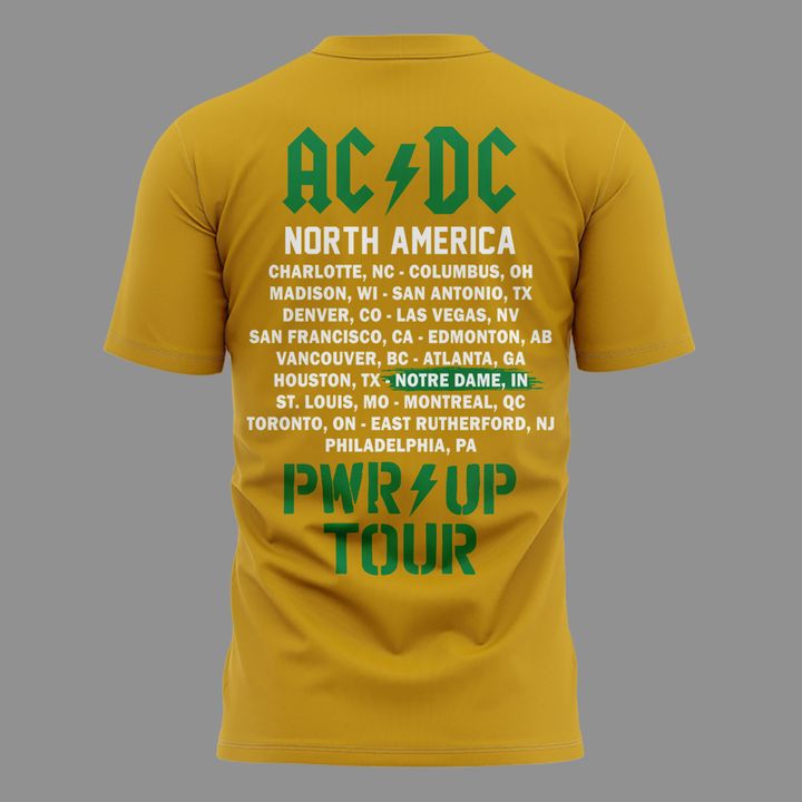 06. Exclusive Tshirt AC/DC x Notre Dame Football - Power Up Tour 2026 T-Shirt
