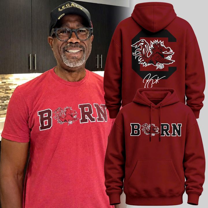 Limited edition Hoodie "Born a Gamecock" Signatures Print of Darius Rucker for South Carolina Gamecocks fans