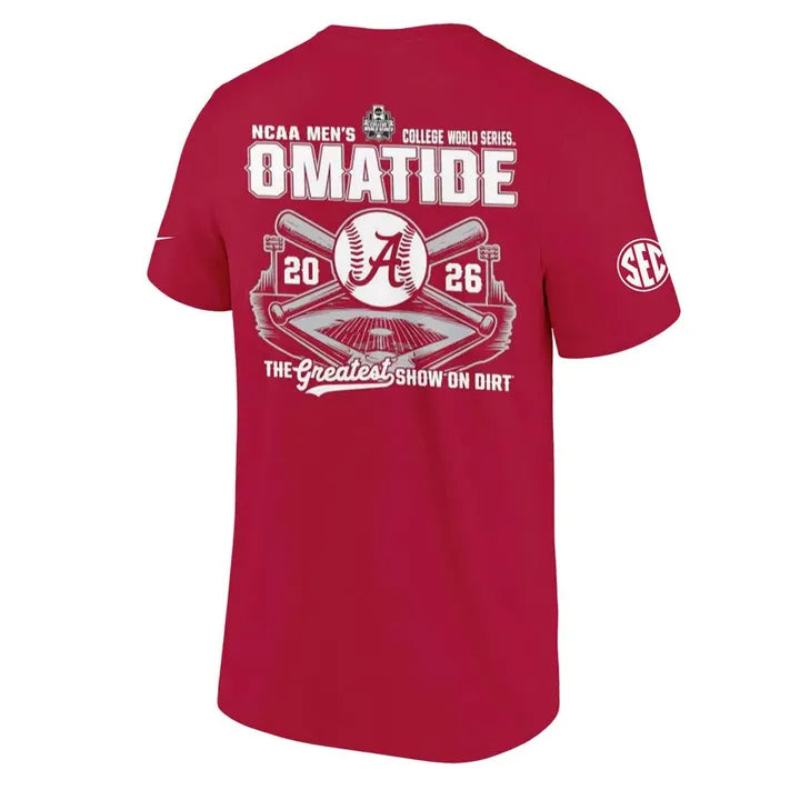 Exclusive Alabama Crimson Tide 2026 Baseball College World Series "OmaTide" T-Shirt
