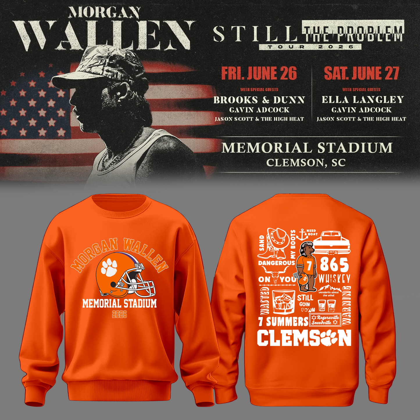 MW x Clemson Tigers Football - Still The Problem Tour 2026 Sweatshirt