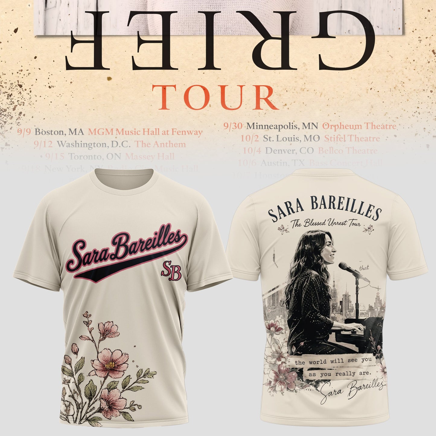 SARA BAREILLES “GOOD GRIEF” TOUR COLLECTION TEE