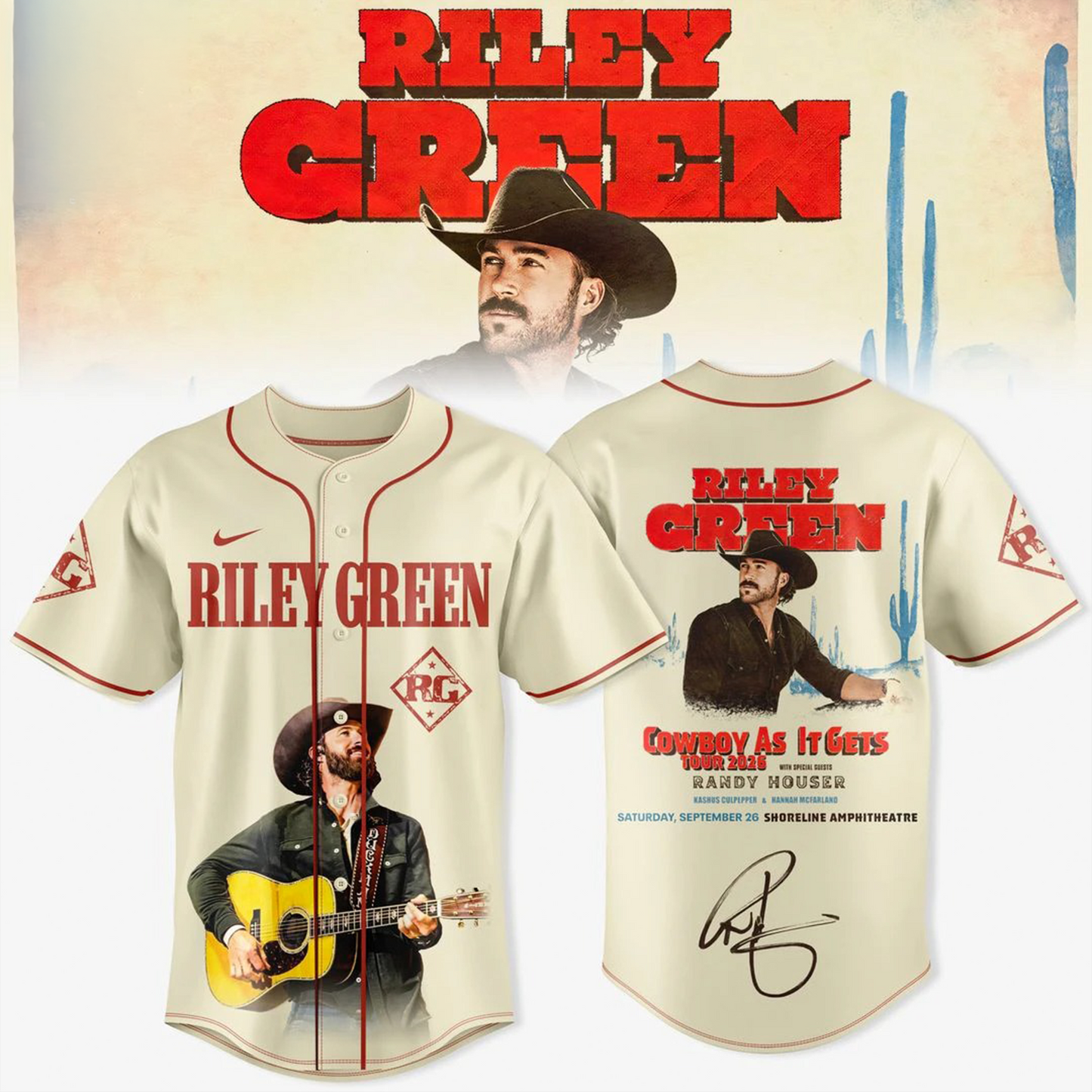 Riley Green Cowboy As It Gets Tour 2026 Edition Jersey