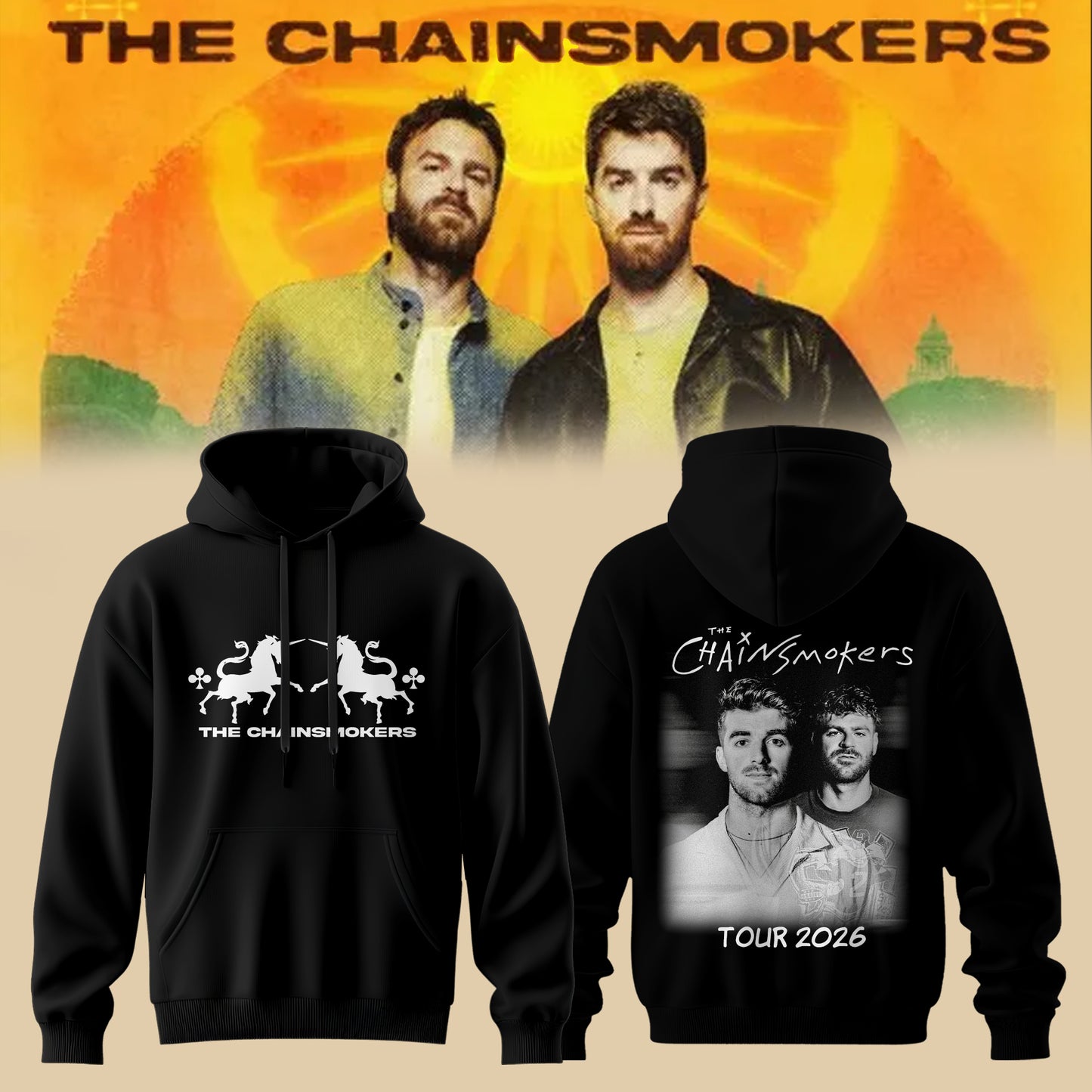 The Chainsmokers Tour 2026 Premium 3D All-Over Print Hoodie V4