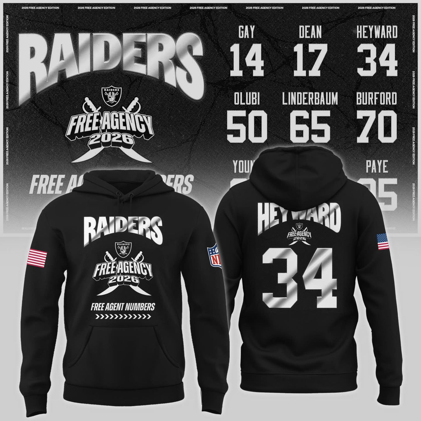 Limited-Edition Raiders Free Agency 2026 Hoodie