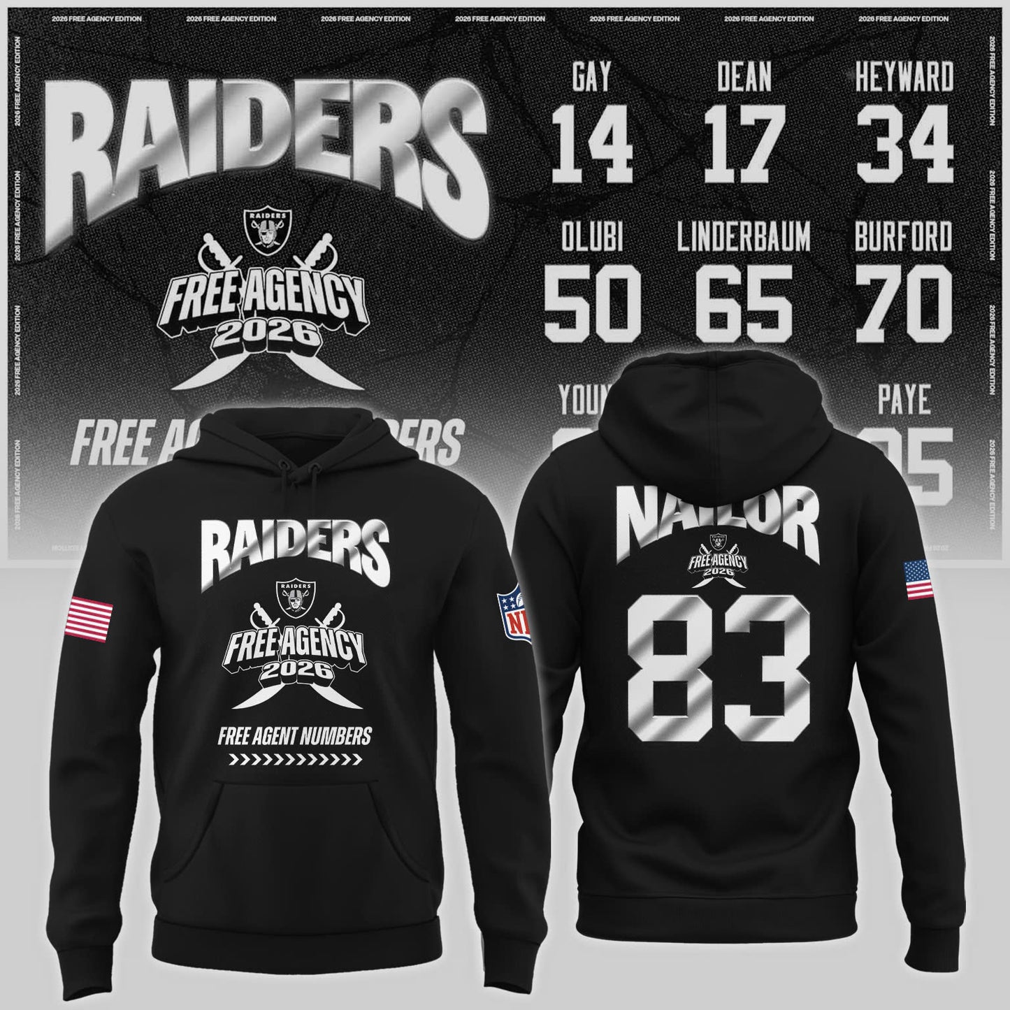 Limited-Edition Raiders Free Agency 2026 Hoodie