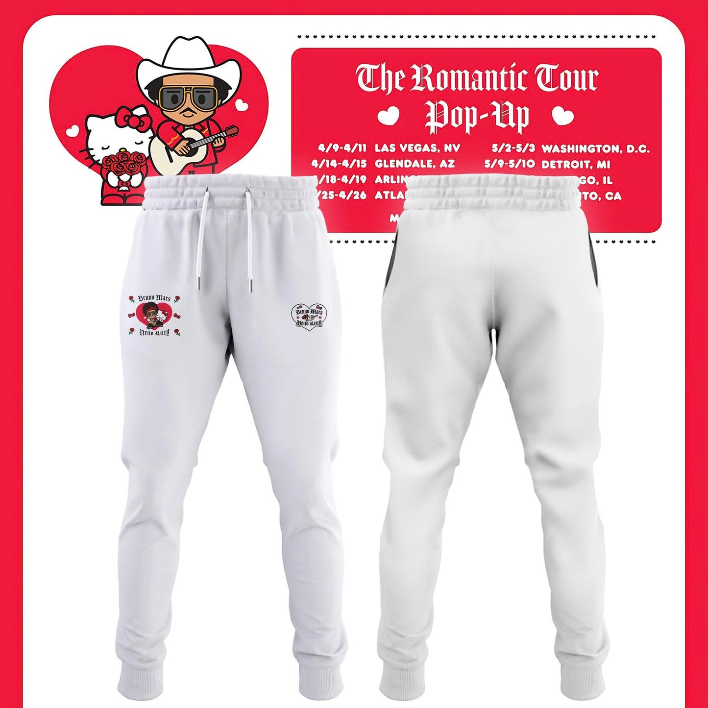 Bruno Mars x Hello Kitty "The Romantic Tour" Sweatshirt