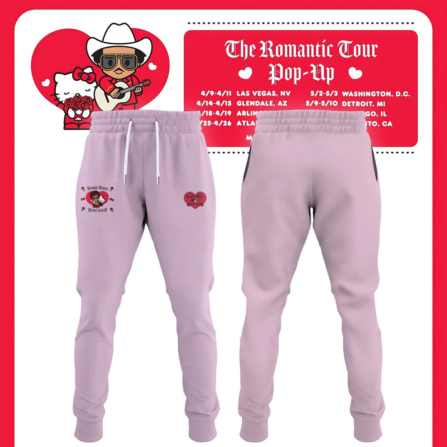 Bruno Mars x Hello Kitty "The Romantic Tour" Hoodie