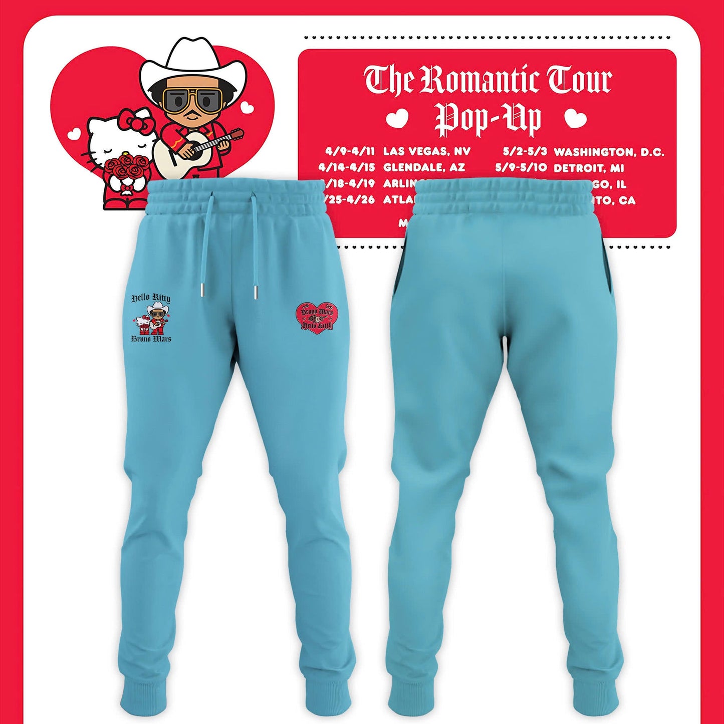 Bruno Mars x Hello Kitty "The Romantic Tour" Hoodie