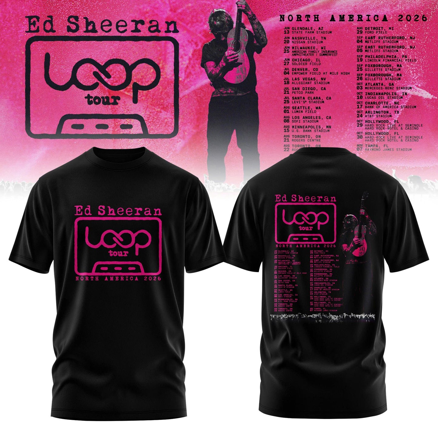 Ed “North American Loop Tour 2026” 🎸➕✖️➗ Shirt