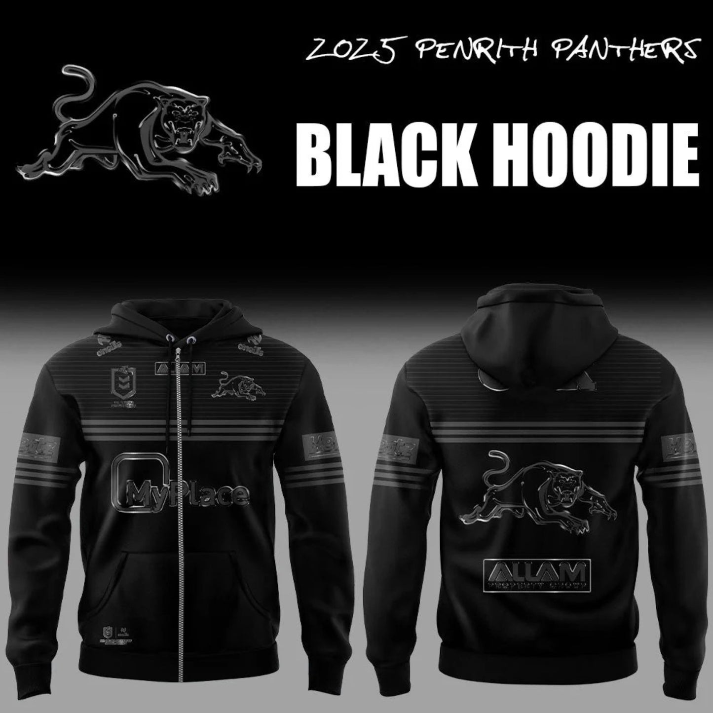 Limited Edition Panthers Back In Black Zip Hoodie