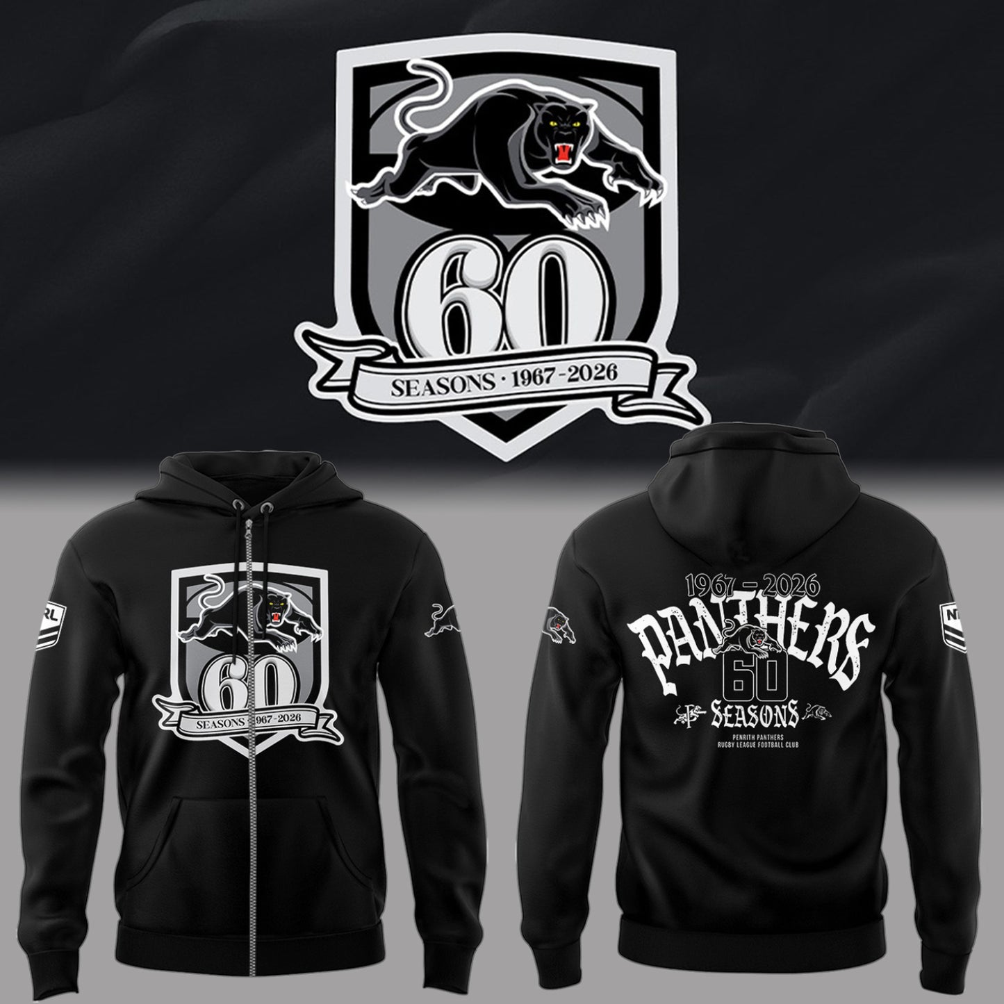 Limited Edition Panthers Celebrate 60 Years Zip Hoodie
