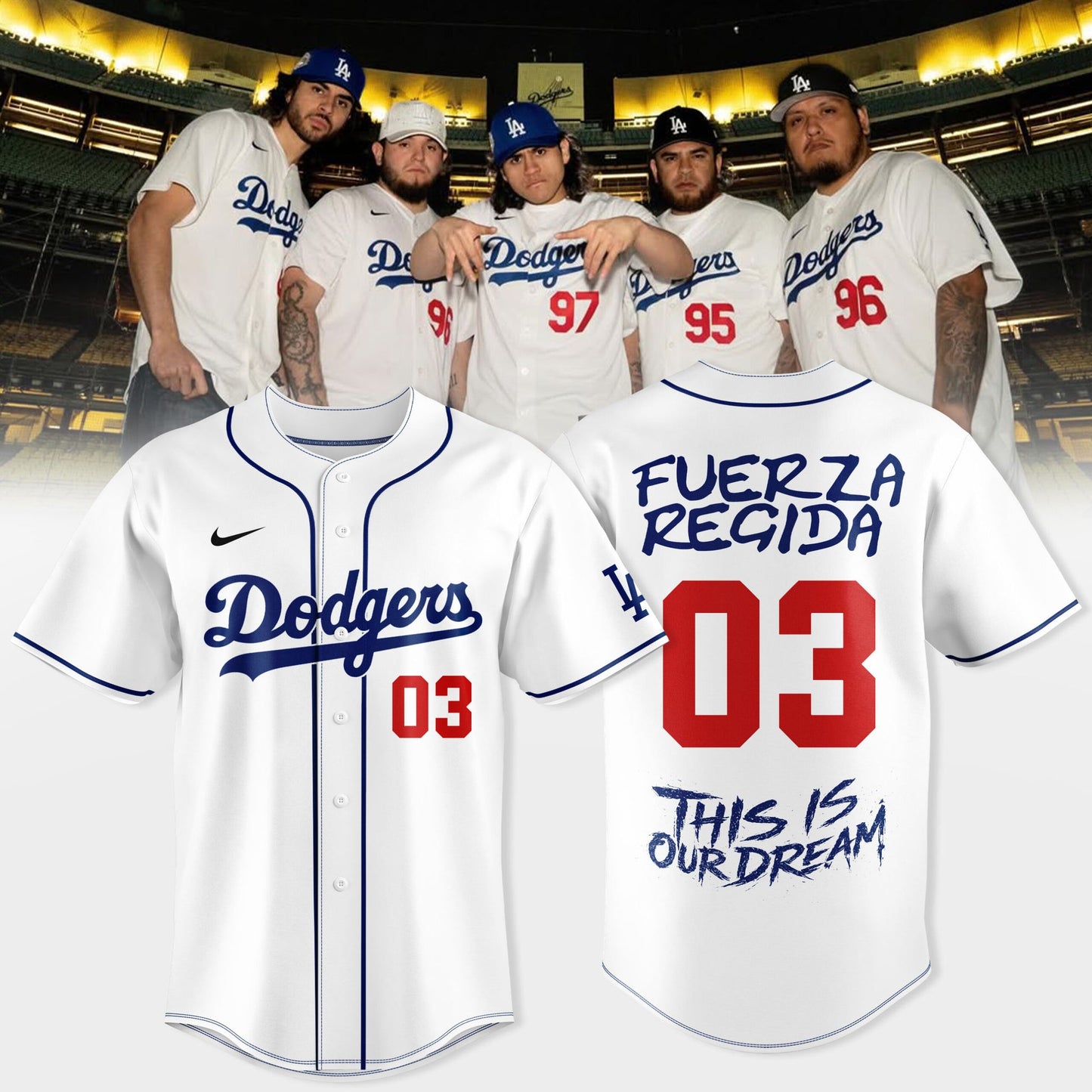 _LA Dreams x Fuerza Regida — Dodgers Style Jersey
