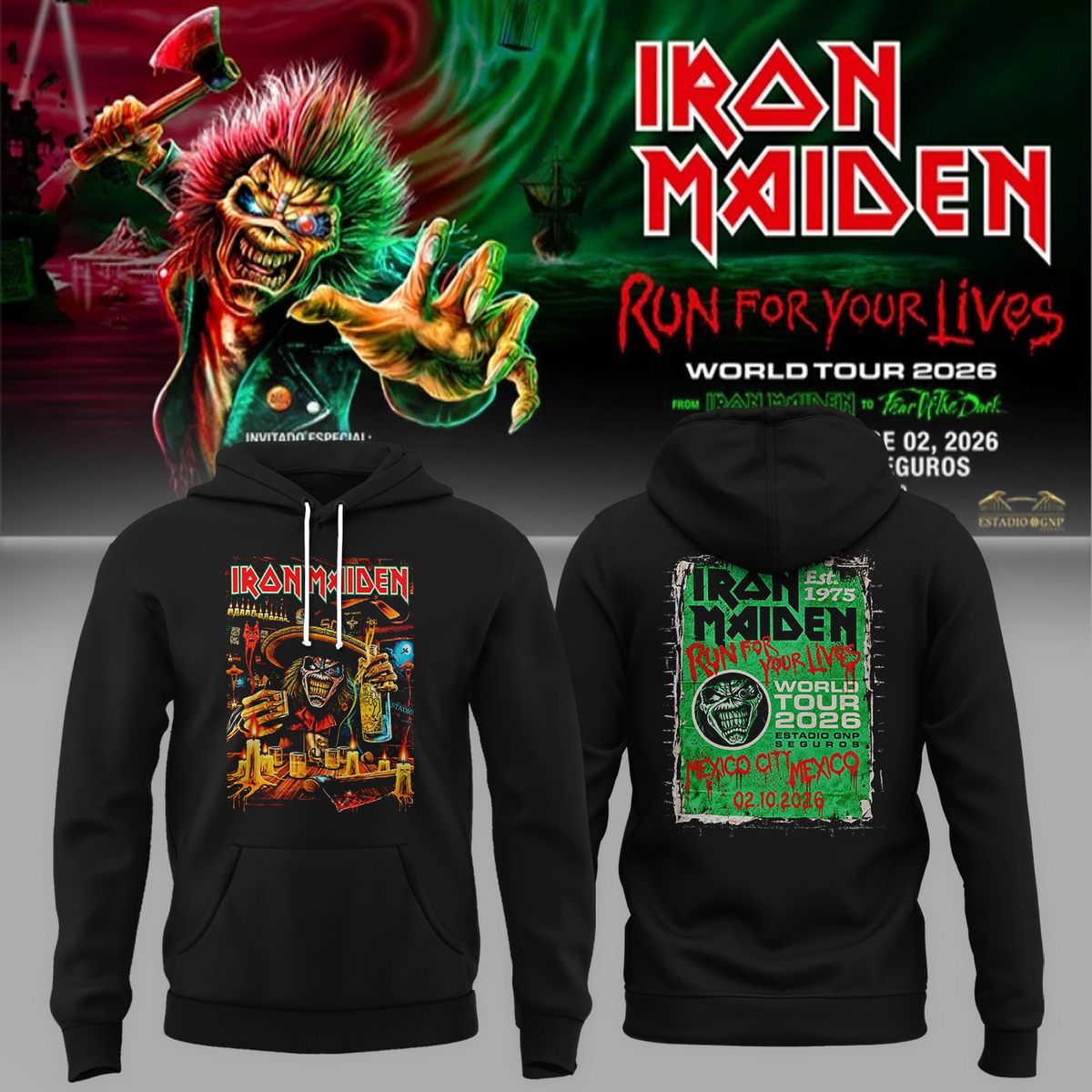 Iron Maiden Mexico City 2026 Event Hoodie