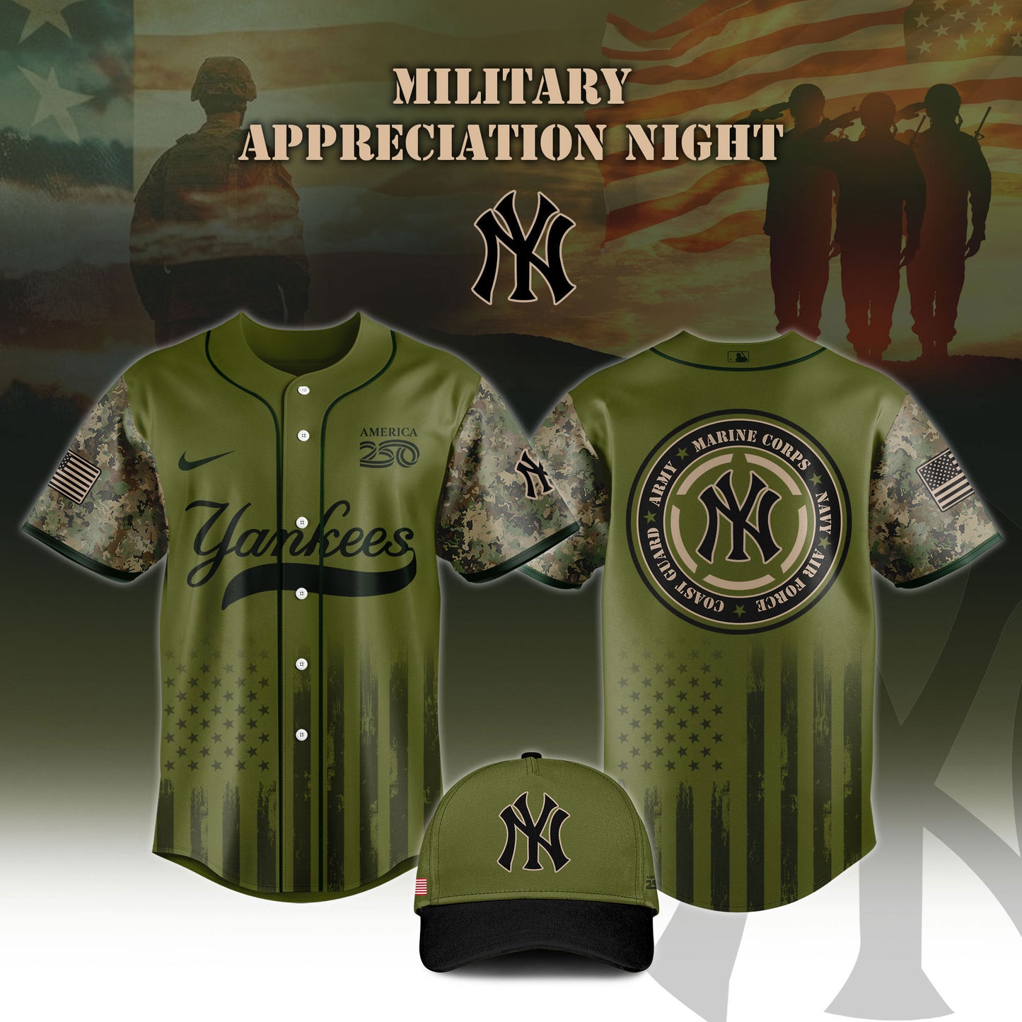 _All Team x Army Military Appreciation 250 America Jersey Limited Edition 2026