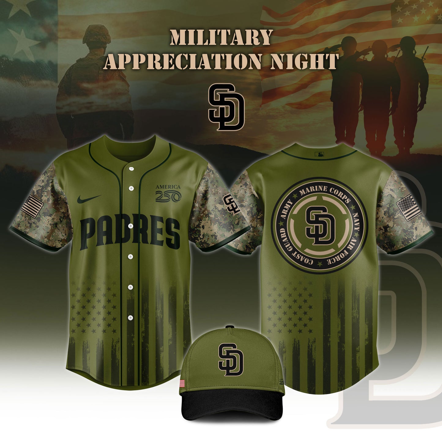 _All Team x Army Military Appreciation 250 America Jersey Limited Edition 2026