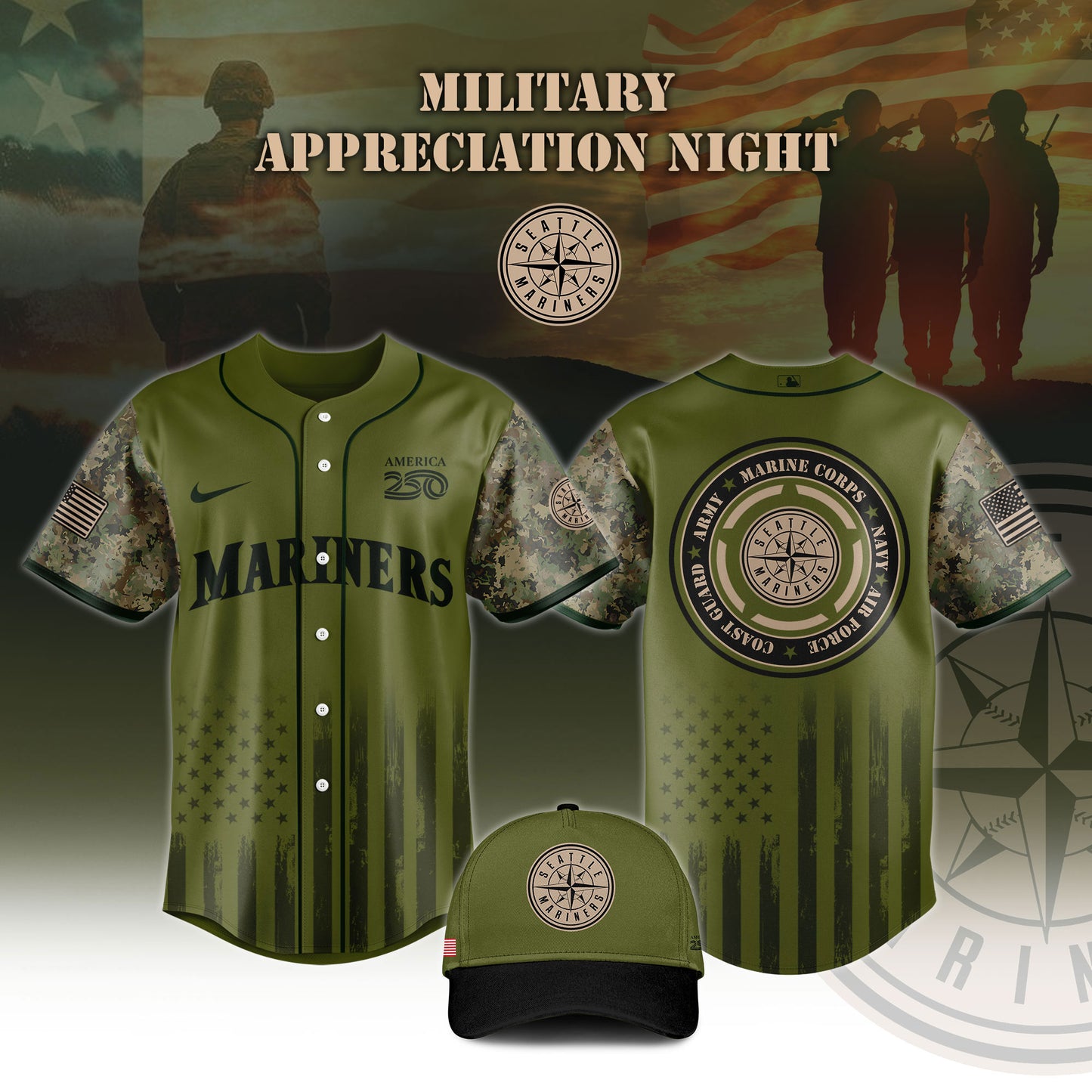 _All Team x Army Military Appreciation 250 America Jersey Limited Edition 2026