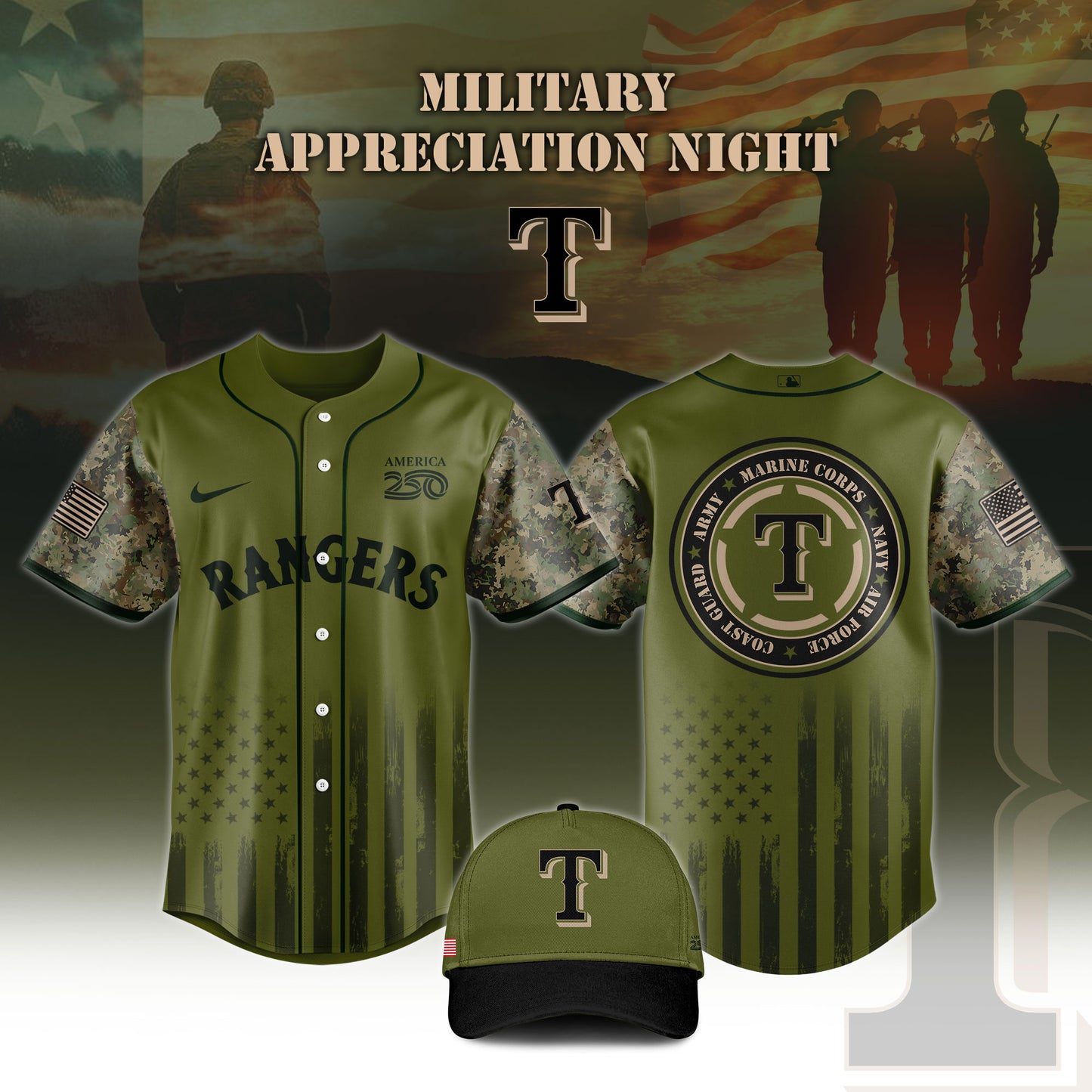 _All Team x Army Military Appreciation 250 America Jersey Limited Edition 2026