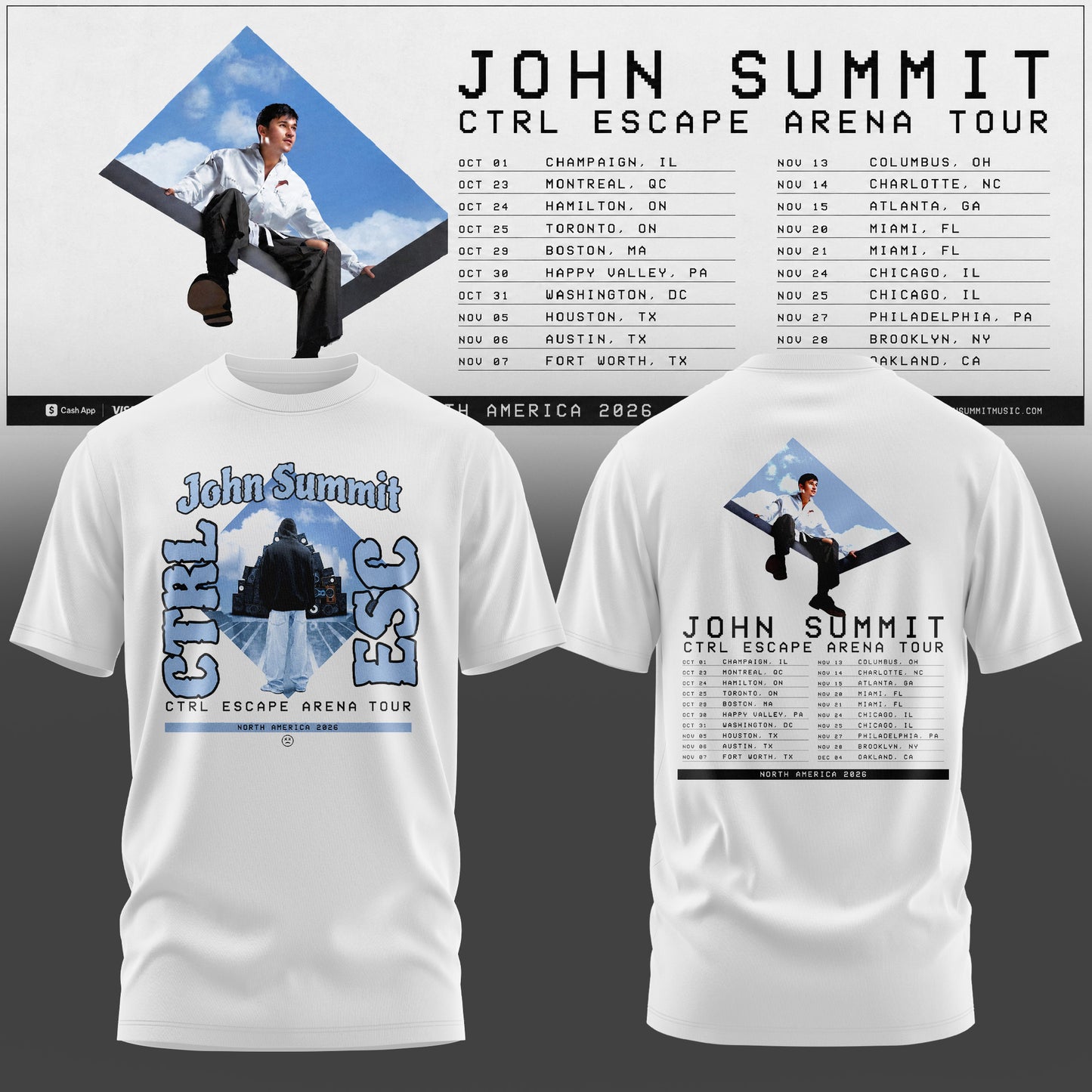 John Summit – CTRL ESCAPE Arena Tour 2026 Tshirt Are Here