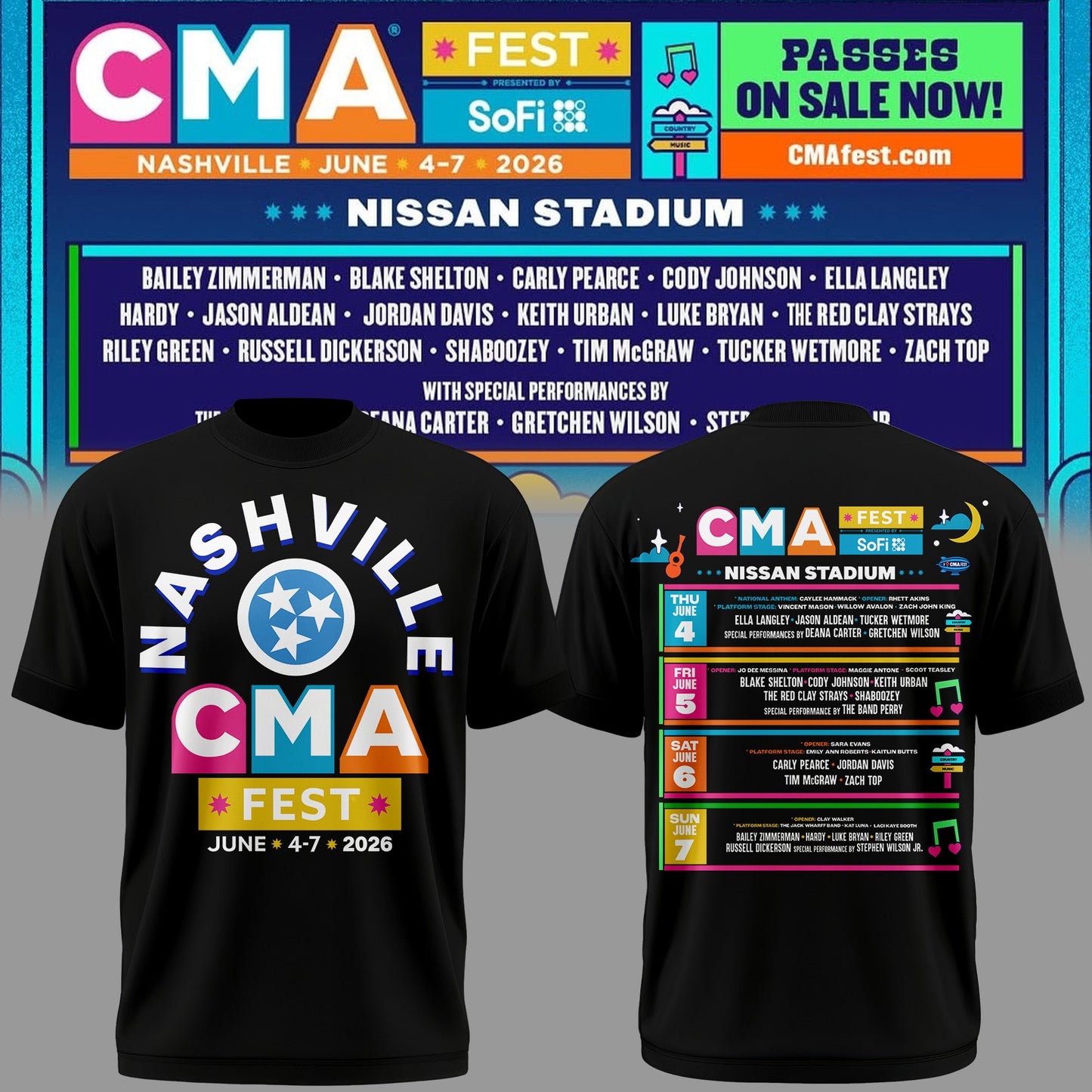 Limited Edition CMA FEST Black Tshirt 2026