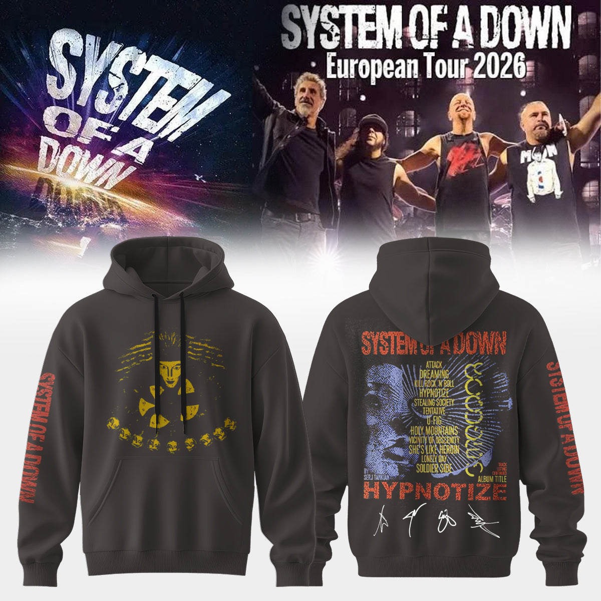 ,,.System Of A Down European Tour 2026 Limited Edition Signature – Hoodie