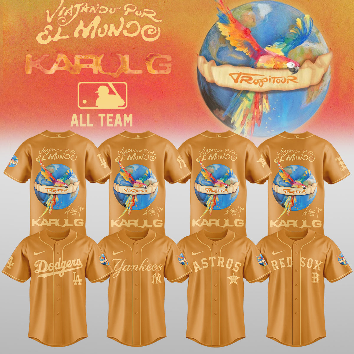 .Baseball x Karol G – Nos Vamos de Tour JERSEY(All Team)