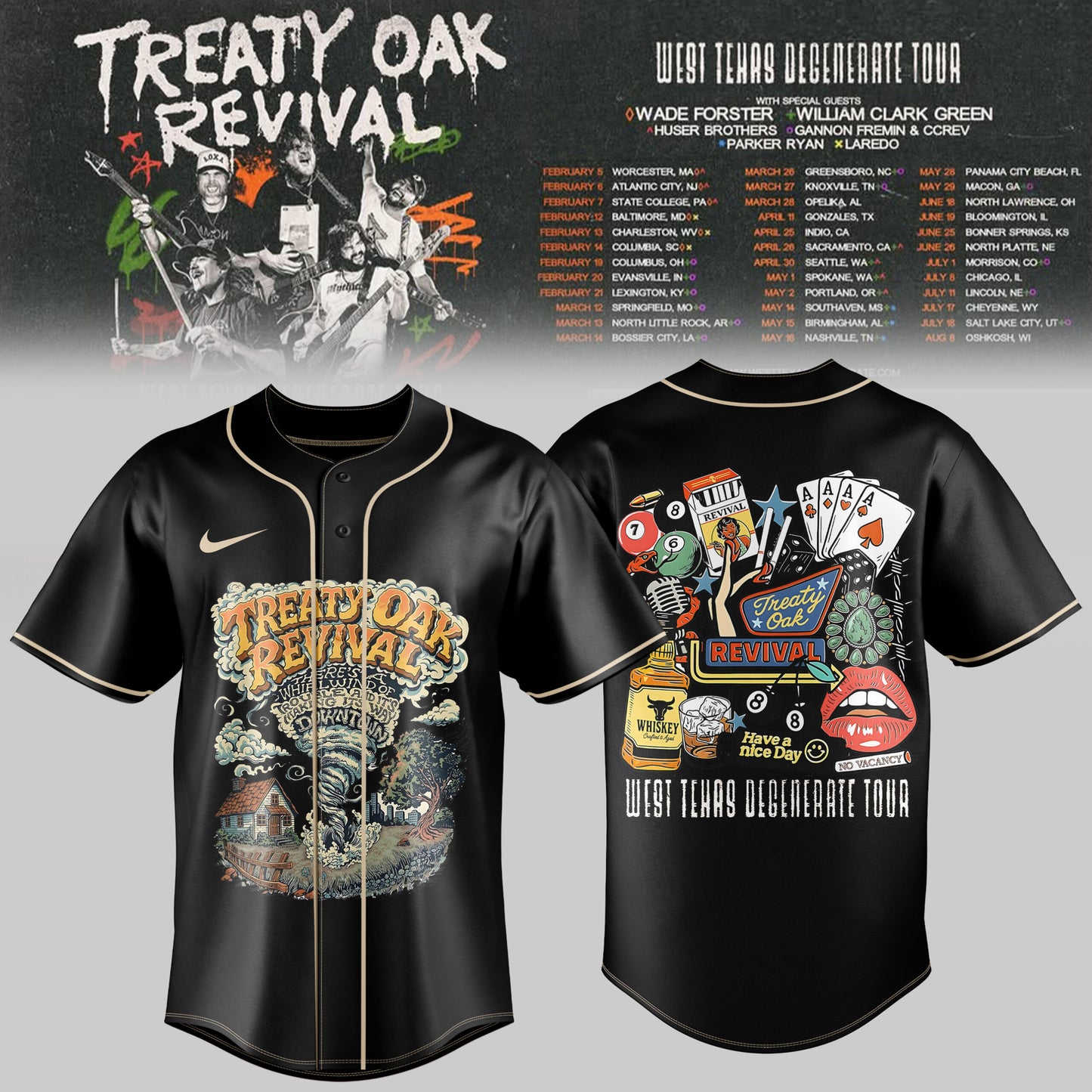 _Treaty Oak Revival – West Texas Degenerate Tour Jersey