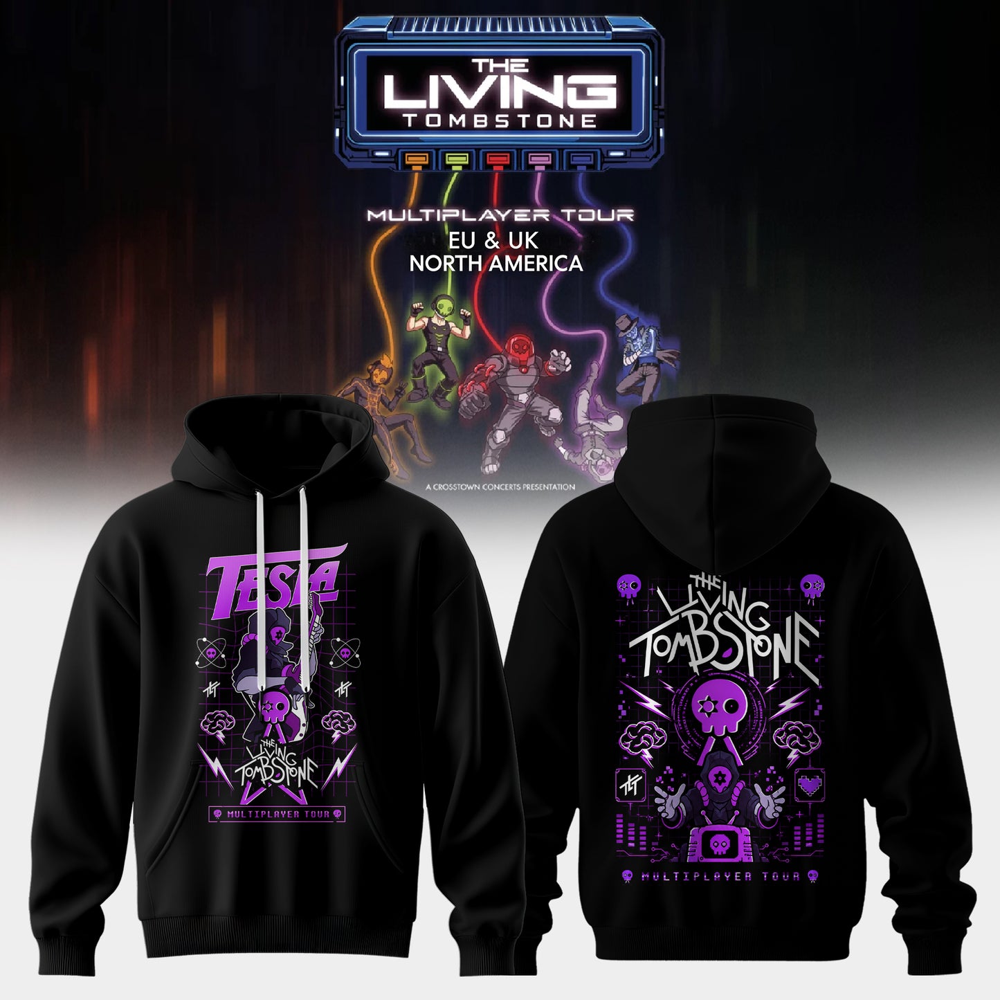 The Living Tombstone: Multiplayer Tour 2026 Limited Hoodie – Tesla