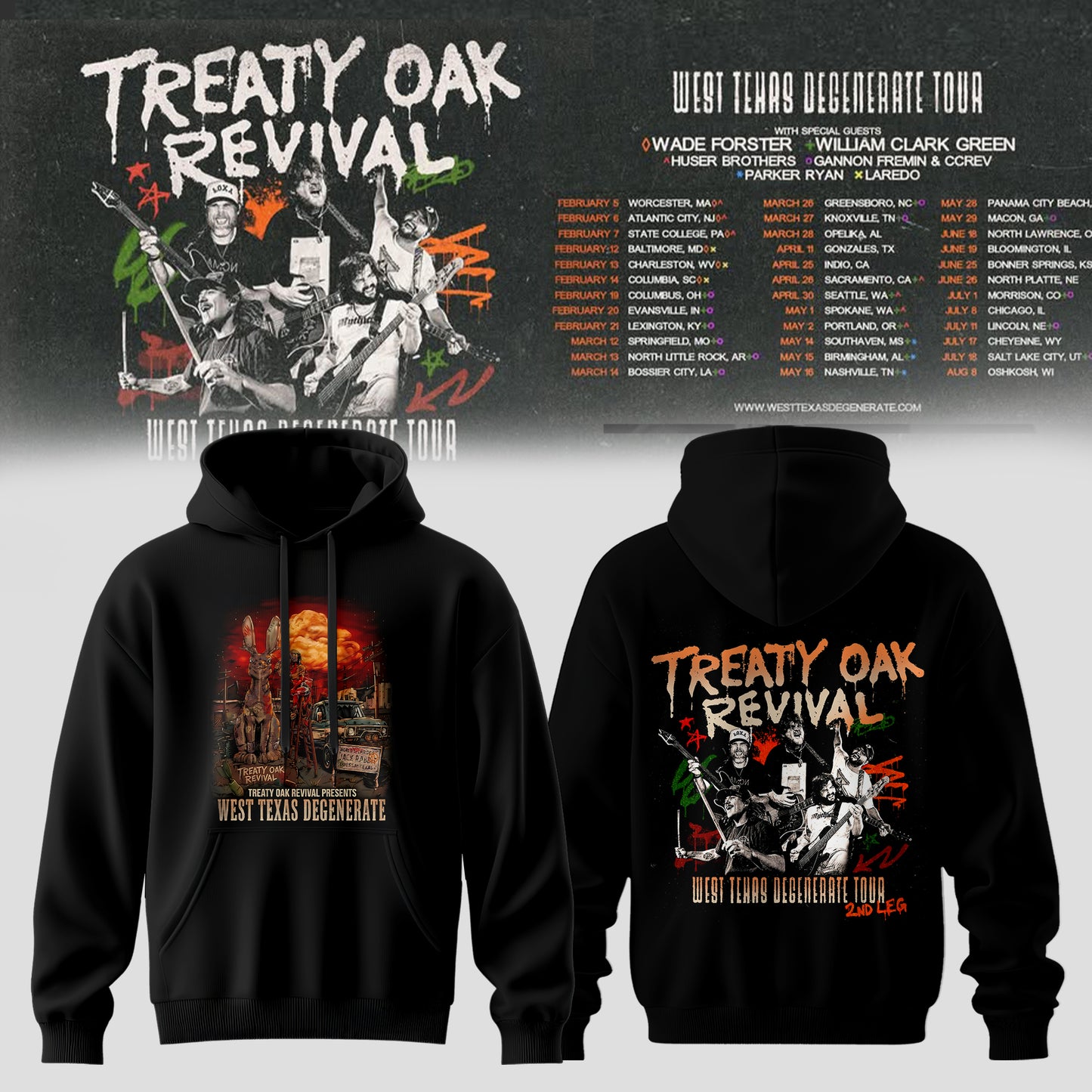 Treaty Oak Revival – West Texas Degenerate Tour Hoodie