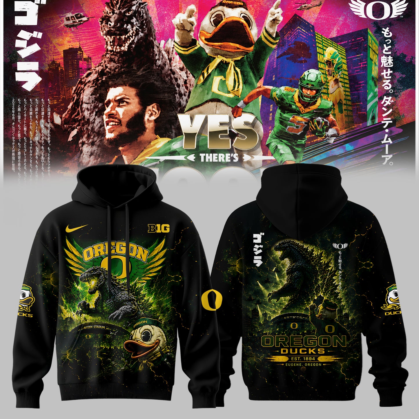 _ Oregon Ducks x Godzilla Edition Hoodie